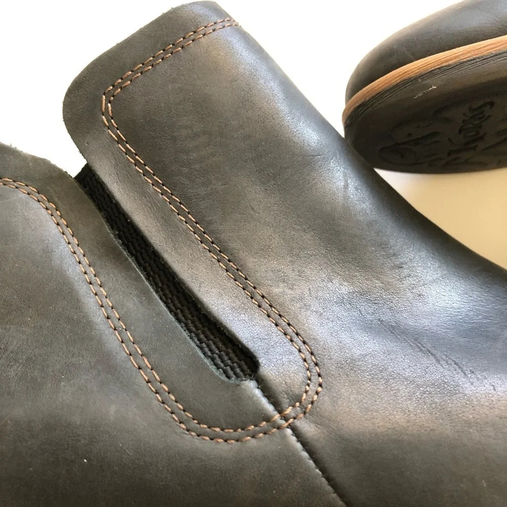 Korks by Korks-Ease Black Leather Tea Ankle Boots 9.5M - Picture 4 of 14